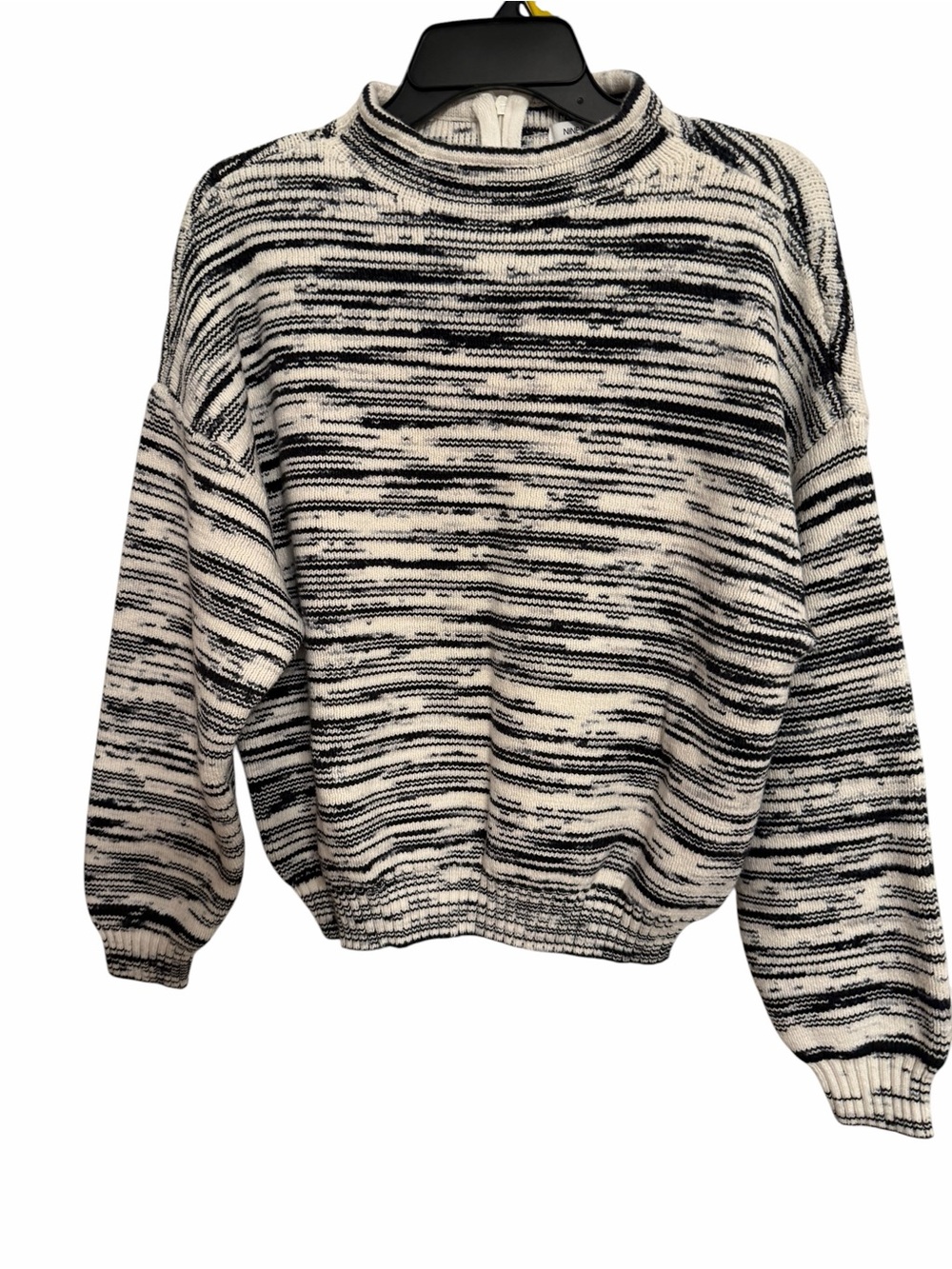 Nine West Black & White Marled Turtleneck Sweater